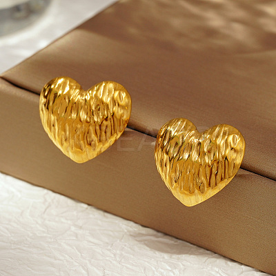 Stylish 304 Stainless Steel Heart Stud Earrings TR6731-1