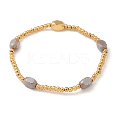 304 Stainless Steel Beads Stretch Breacelets for Women LS-BJEW-M054-01G-01-1