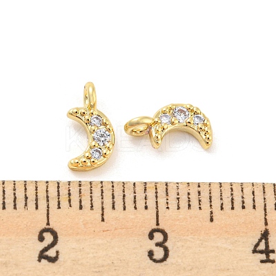 Rack Plating Brass Micro Pave Cubic Zirconia Charms KK-C038-02G-1