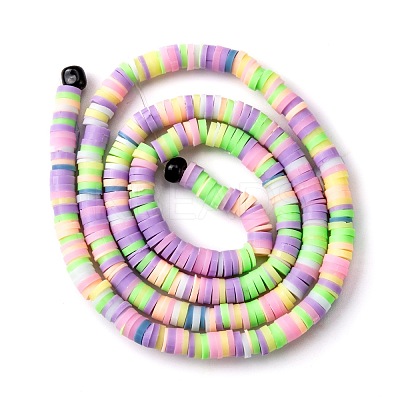 Handmade Polymer Clay Beads Strands CLAY-R089-4mm-T03C-1