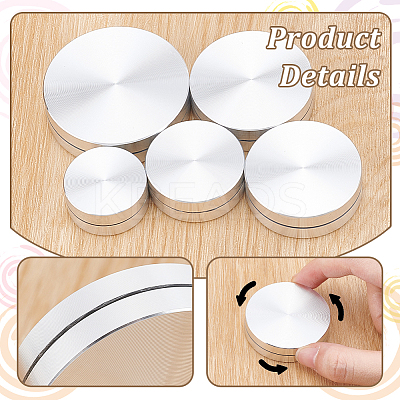 5Pcs 5 Style Aluminum Turntable Base Table Tray FIND-UN0007-22-1
