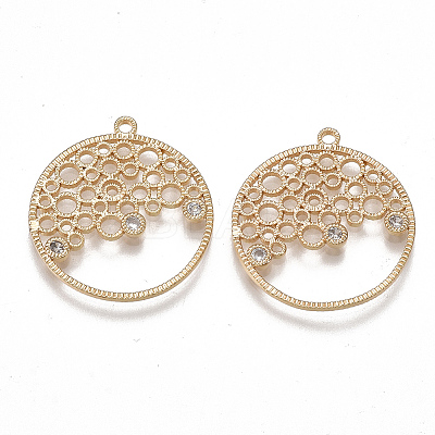 Brass Filigree Pendants KK-T038-345G-01-1