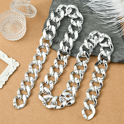 1Pc Acrylic Cuban Link Chain Necklaces for Men NJEW-SP0001-09B-S-1