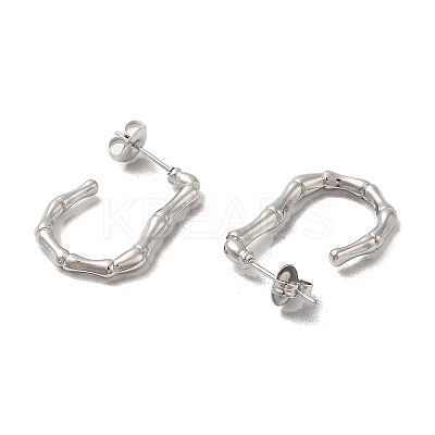 Non-Tarnish 304 Stainless Steel Bamboo Stick Stud Earrings EJEW-Z022-17P-1