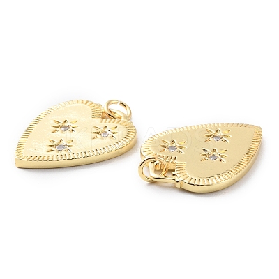 Rack Plating Brass Micro Pave Cubic Zirconia Pendants X-KK-F852-06G-1