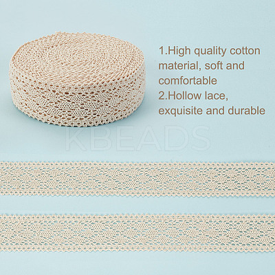 12 Yards Cotton Rhombus Lace Ribbons DIY-WH0580-03-1