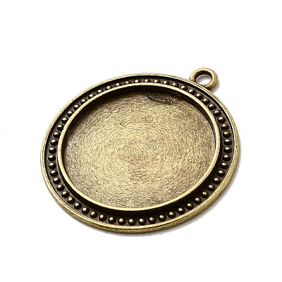 Vintage Tibetan Style Alloy Pendant Cabochon Bezel Settings X-TIBEP-M018-88AB-NF-1