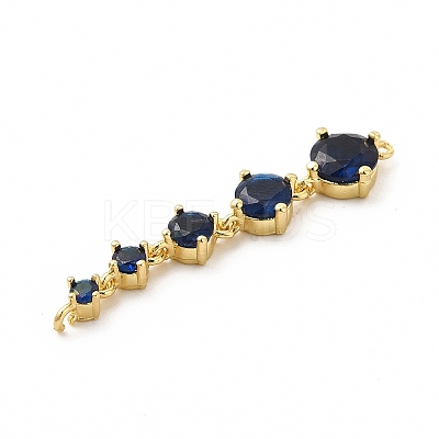 Rack Plating Brass Pave Cubic Zirconia Connector Charms KK-G458-02G-04-1
