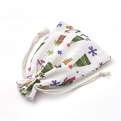 Polycotton(Polyester Cotton) Packing Pouches Drawstring Bags ABAG-S003-02E-1
