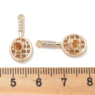 Rack Plating Brass Clear Cubic Zirconia Pendants KK-M102-23G-A-1