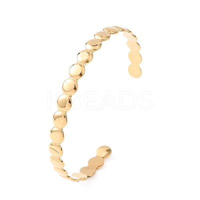 304 Stainless Steel Open Cuff Bangles for Women BJEW-K293-01A-G-1