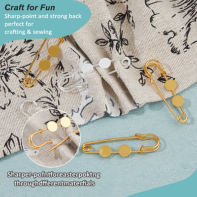 20Pcs 2 Colors Brass Safety Pins Brooch Findings KK-FH0007-85B-1