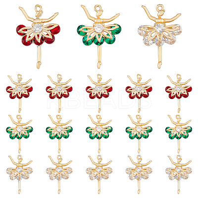 18Pcs 3 Colors Glass Pendants GLAA-DC0001-27-1