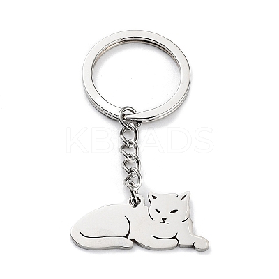 Non-Tarnish Animal 304 Stainless Steel Pendant Keychains KEYC-P017-A02-1