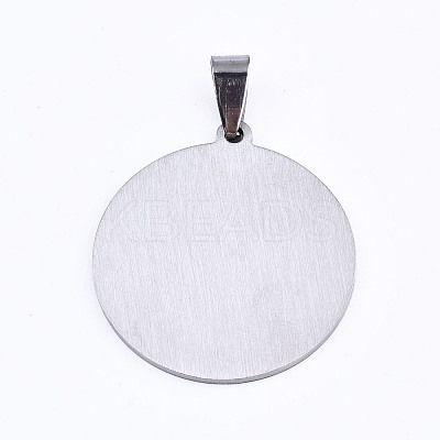 Non-Tarnish 201 Stainless Steel Quote Pendants STAS-T044-221P-1