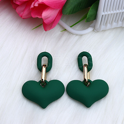Heart Acrylic Dangle Stud Earrings FS-WG6C9EC-09-1