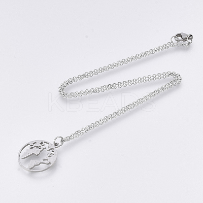 Non-Tarnish 201 Stainless Steel Pendant Necklaces NJEW-T009-JN136-40-1-1