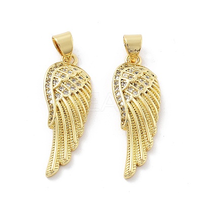 Brass Micro Pave Cubic Zirconia Pendants KK-Z098-11G-1