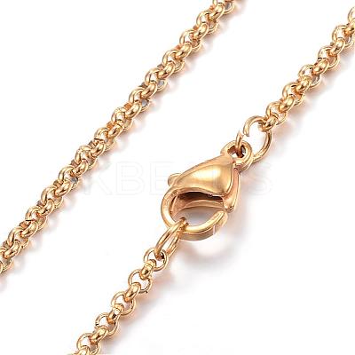 304 Stainless Steel Rolo Chains Necklaces NJEW-G278-02G-1