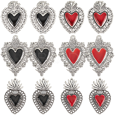 24Pcs 6 Styles Alloy Enamel Pendants ENAM-SC0005-05-1