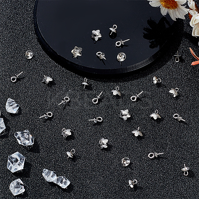 30Pcs 3 Styles 201 & 304 Stainless Steel Cup Peg Bails Charms STAS-LP0001-27-1