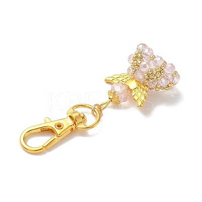 Angel Glass & Alloy Pendant Decorations HJEW-MZ00360-09-1