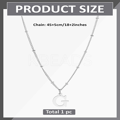 1Pc Brass Chain & 304 Stainless Steel Letter Pendant Necklaces NJEW-LP0001-35G-P-1
