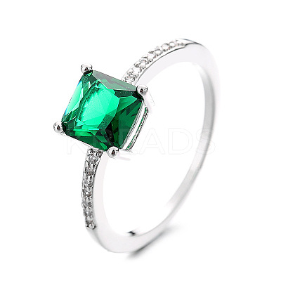 Brass Micro Pave Cubic Zirconia Finger Rings for Women FS-WG14AB5-01-1