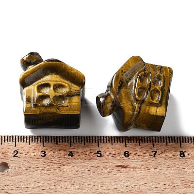 Natural Tiger Eye Carved Healing House Figurines DJEW-P015-01D-1