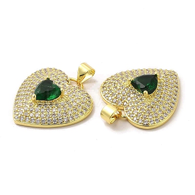Brass Micro Pave Clear Cubic Zirconia Pendants KK-A180-01G-01-1