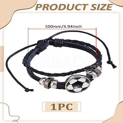1Pc Sport Theme Cowhide Multi-strabd Bracelets BJEW-LP0003-50E-1