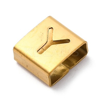 Ion Plating(IP) 304 Stainless Steel Square Slide Charms STAS-L132-21Y-G-1