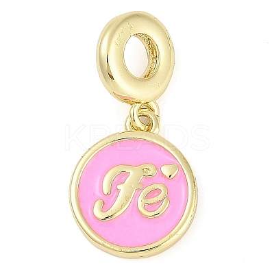 Rack Plating Brass Enamel European Dangle Charms KK-P287-50G-1