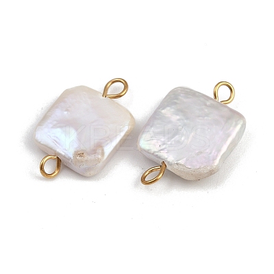 Natural Freshwater Pearl Keshi Pearl Square Connector Charms STAS-D378-10G-1