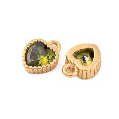 Brass Micro Pave Cubic Zirconia Charms KK-Z066-02G-1
