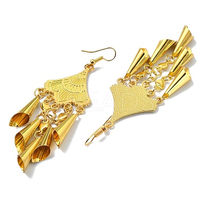 Golden Alloy Chandelier Earrings EJEW-D092-03C-G-1