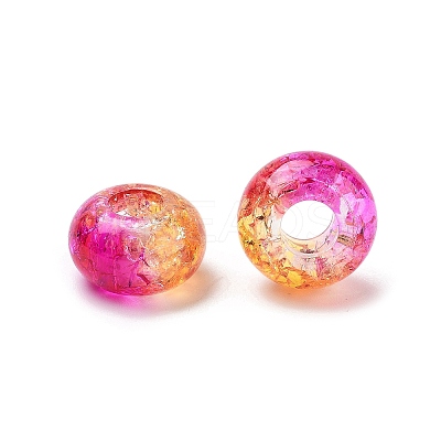 Two Tone Transparent Crackle Acrylic European Beads TACR-P009-B01-05-1