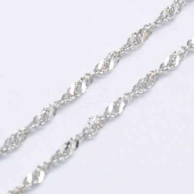 925 Sterling Silver Rope Chains Necklaces STER-E007-2B-1