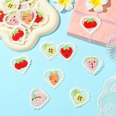 30Pcs 6 Styles Heart Computerized Embroidery Cloth Iron On/Sew On Patches DIY-CJ0003-17-1