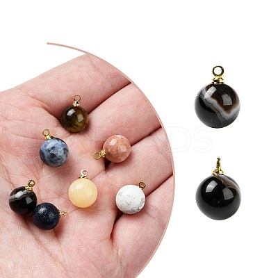 16Pcs 8 Style Natural Gemstone Charms G-NB0002-30-1