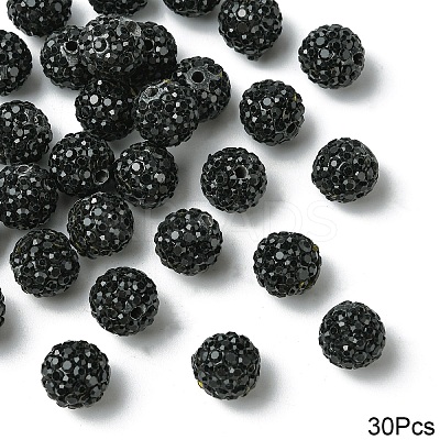 30Pcs Pave Disco Ball Beads RB-YW0001-25A-1