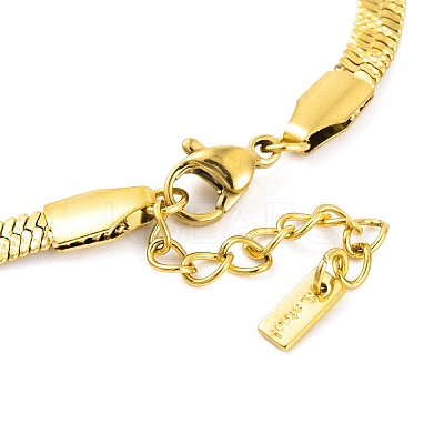Ion Plating(IP) 304 Stainless Steel Herringbone Chain Bracelets for Women BJEW-A013-02B-G-1