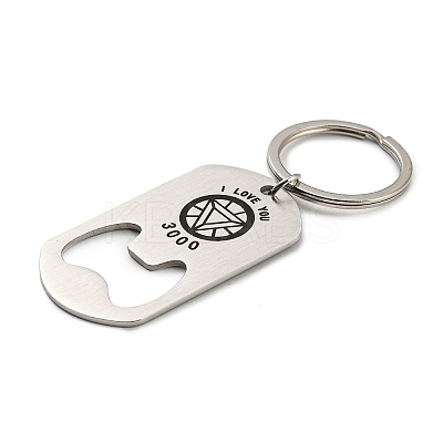 Father's Day Gift 201 Stainless Steel Oval with Word Bottle Opener Keychains LS-KEYC-E040-02P-02-1