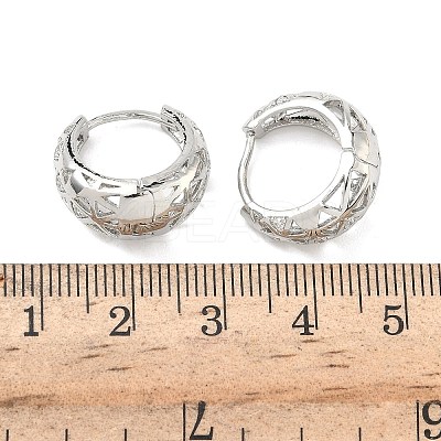 Hollow Triangle Brass Micro Pave Clear Cubic Zirconia Hoop Earrings EJEW-G452-04P-1