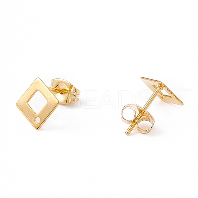 201 Stainless Steel Stud Earring Findings with Hole X-EJEW-A071-27G-1