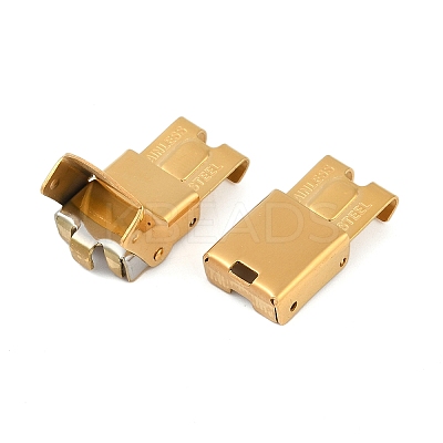 Ion Plating(IP) 201 Stainless Steel Watch Band Clasps STAS-C006-1-02G-1
