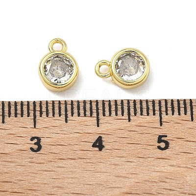 Brass with Clear Cubic Zirconia Pendants KK-I476-12G-1