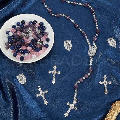 DIY Rosary Bead Necklaces Making Finding Kits DIY-SC0031-63-1