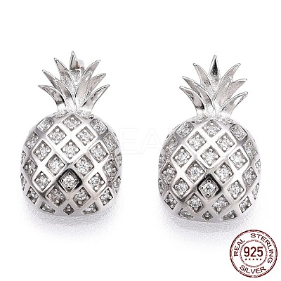 Rhodium Plated 925 Sterling Silver Micro Pave Cubic Zirconia Pendants STER-T004-59P-1