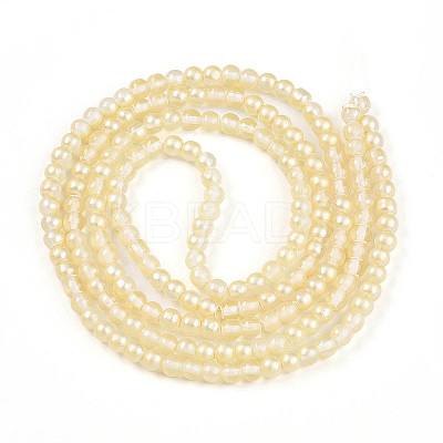 Baking Paint Transparent Glass Beads Strands DGLA-N011-4mm-02-1